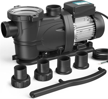 2 HP Pool Pump with timer,8120GPH,220V, 2 Adapters,Powerful In/Above Ground
