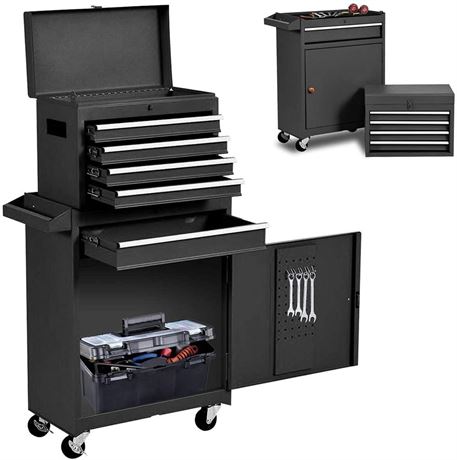 High Capacity 5-Drawer Tool Chest Tool Box, Large Rolling Tool Chest Tool