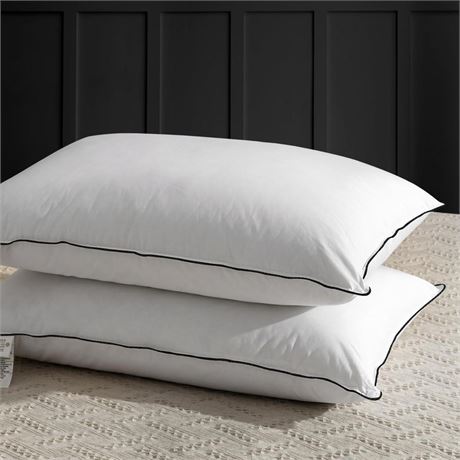APSMILE Medium Firm Feather Down Pillows Standard Size Pack of 1, Luxury Goose