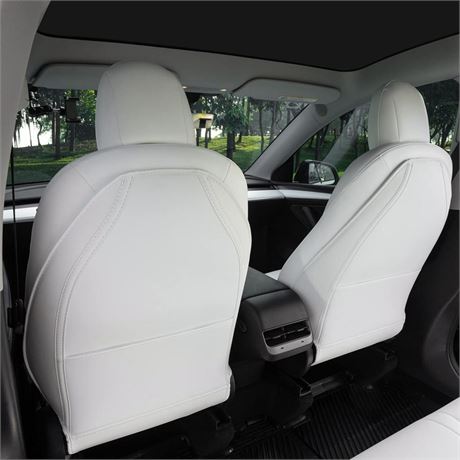 Model 3/Y/S Leather Seat Back Protector, Wear-Resistant Car Kick Mats with