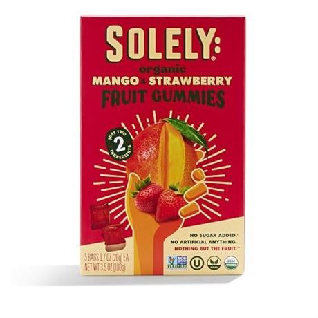 Solely Organic Mango & Strawberry Fruit Gummies - 3.5oz/5ct Bags