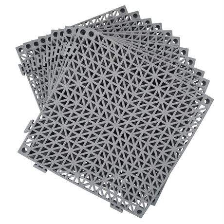 12 Pack Modular Interlocking Cushion 11.6" x 11.6" Rubber Mat Floor Tile Mats