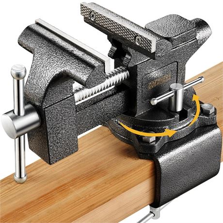 Updated 2-In-1 Bench Vise or Table Vise 4.5 Inch, Clamp Vice for Workbench