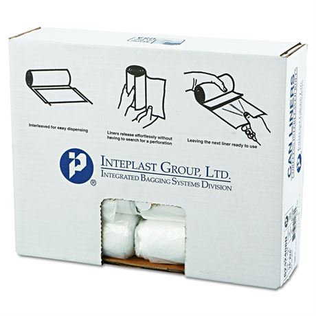 Inteplast Group High-Density Commercial Can Liners, 10 gal, 8 microns, 24" x