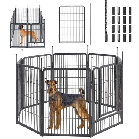 mestyl Dog Playpen, 40" Height 8 Panels Outdoor Pet Play Pen, Big Dog Exercise