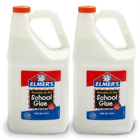 Elmer's Liquid School Glue, Washable, 1 Gallon, 2 Count - Great for Making