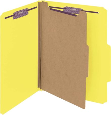 Smead Pressboard Classification File Folder with SafeSHIELD Fasteners, 1