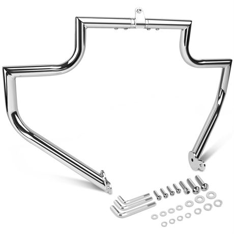 Crash Bar Engine Guard Front Highway Flat-Out Bars Chrome Fits 2009-2026 Harley