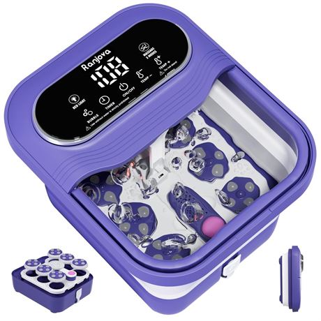 Ranjova Foot Spa Electric Rotary Massage, Collapsible Foot Bath with Heat,