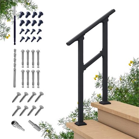 CR Fence & Rail Hand Rails for Outdoor Steps, 2 Step Handrail & Indoor Stair