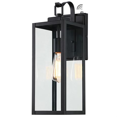 Pia Ricco Large Size Outdoor Wall Lights, Dusk to Dawn Matte Black Exterior