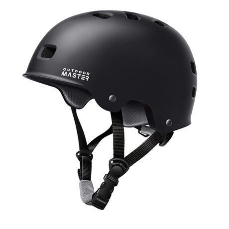 OutdoorMaster Skateboard Cycling Helmet - Two Removable Liners Ventilation