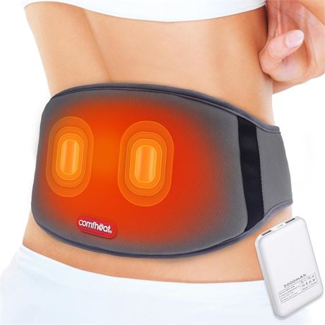 Cordless Portable Heating Pad with Massager for Back Pain Relief for Cramps and