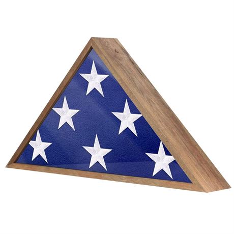 Rustic Flag Display Case for Burial Flag, Reclaimed Wood Military Memorial Flag