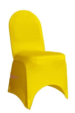 YOUR CHAIR COVERS - Spandex Banquet Chair Cover - Yellow, Wedding Slip Covers,