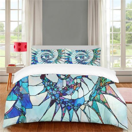 Kids Bedding Set Sun and Moon Kids Duvet Cover Sets (with Zipper Ties) 100%