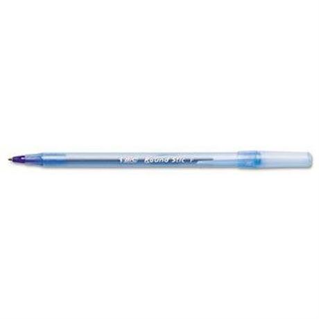 BIC Round Stic Ballpoint Pen PEN,ROUND STIC,FINE,BE (Pack of32) + 10 brite liner