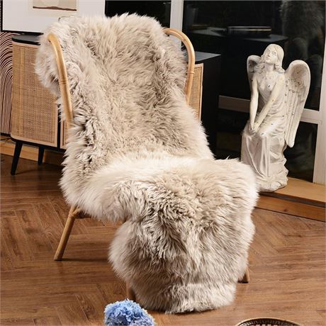 LLB Genuine Sheepskin Area Rug Wool Rug Fur Carpet Fluffy Shaggy Fur Rug for