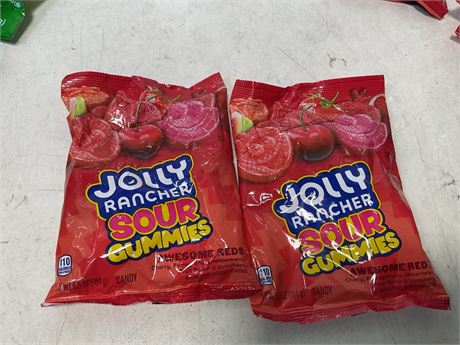 Jolly Rancher Sour Gummies Awesome Reds Assorted Fruit Flavored Gummy Candy,