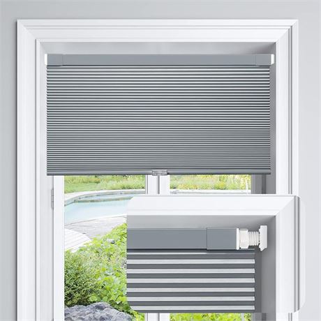 LazBlinds Cordless Cellular Shades, No Tools No Drill Blackout Honeycomb Shades