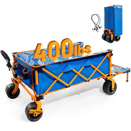 Collapsible 55 "L Extended Wagon, 400lb Load Capacity, Heavy Duty Beach Wagon