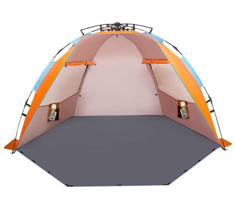 Oileus X-Large 4 Person Beach Tent Sun Shelter - Portable Sun Shade Instant