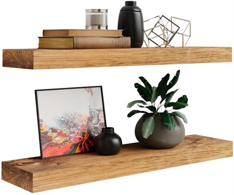 Imperative Décor Floating Wall Shelves Set of 2 - Functional & Rustic Wooden