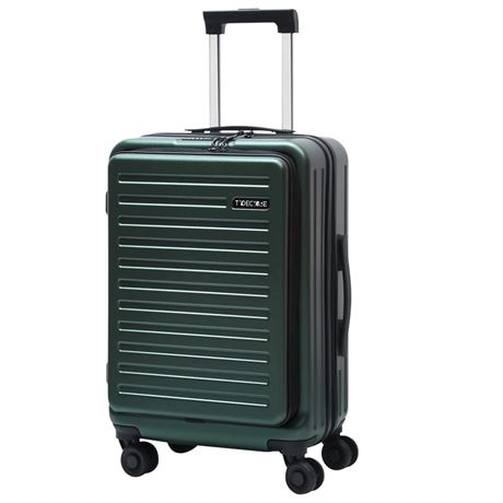 TydeCkare 20 Inch Luggage Carry On with Front Zipper Pocket, 22 x 14.6 x 10in,