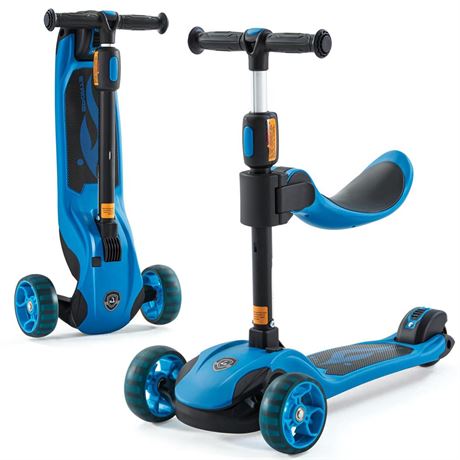 Kick Scooter Adjustable Height for Kids Ages 2-6 3 Wheel Scooter with LED Light