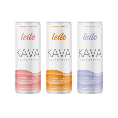 LEILO | Kava Powered Sparkling Relaxation Drink | Classic Variety-Pack –