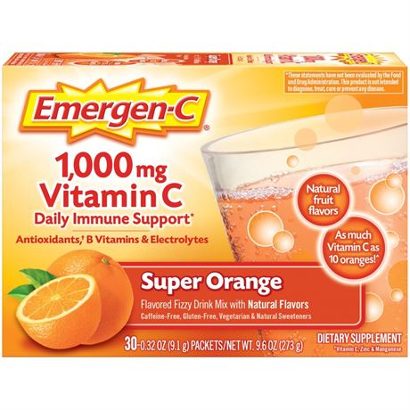 Emergen-C 1000mg Vitamin C Powder for Daily Immune Support Caffeine Free