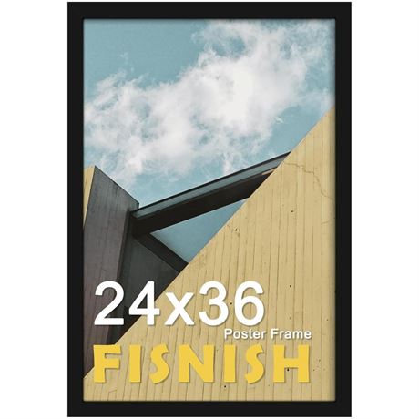 Fisnish 24x36 Poster Frame Black, Poster Frames 24 x 36 inches or 24x36 Picture