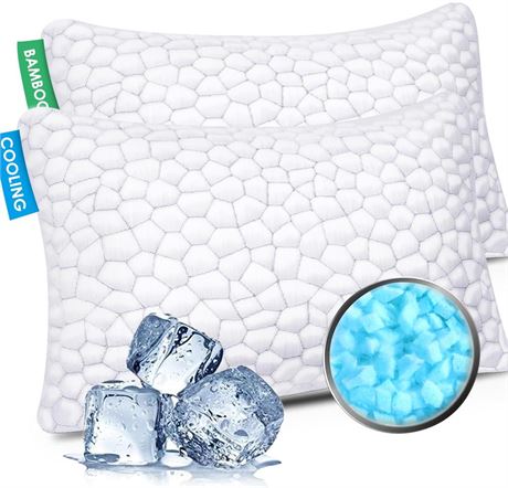 SUPA MODERN Cooling Bed Pillows for Sleeping 2 Pack Shredded Memory Foam