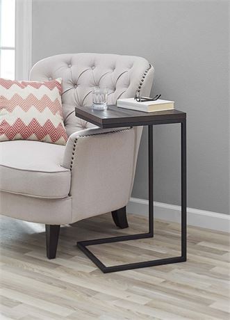 Mainstays C-Shape Metal End Table, Espresso/Black Finish