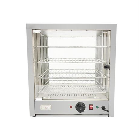 Countertop 19" Food Warmer Display Case 3 Shelf Hot Warming Showcase with Back