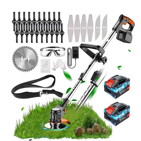 Electric Weed Eater 21V Weed Eater with 2 Li-ion Battery 1 Charger and 27