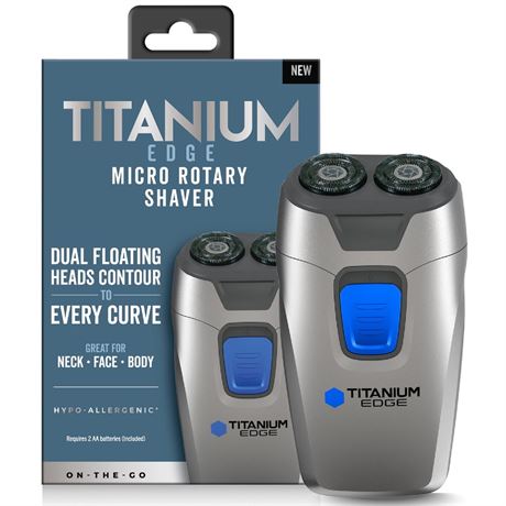 Titanium Edge Micro Rotary Shaver – Men’s Electric Razor for Face, Neck & Body