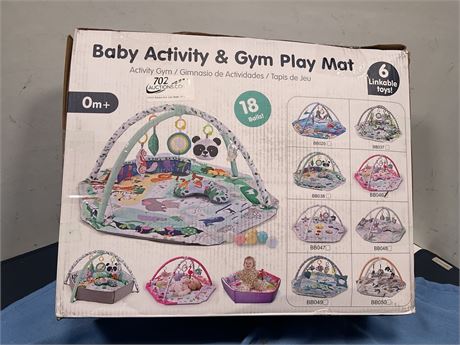 Baby Gym Play Mat, 9-in-1 Baby Play Mats w 9 Detachable Toys for Stage-Based