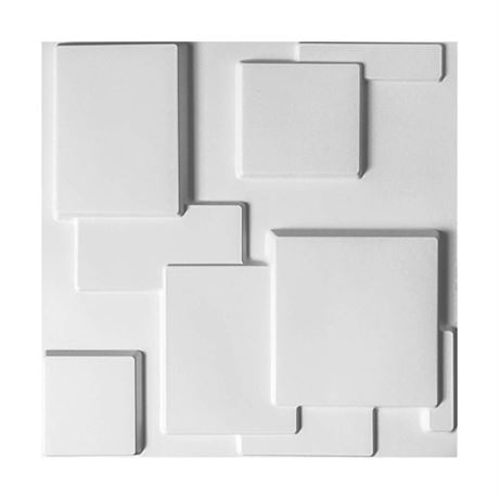 Art3d Decorative Tiles 3D Wall Panels for Modern Wall Decor, White, 12 Panels