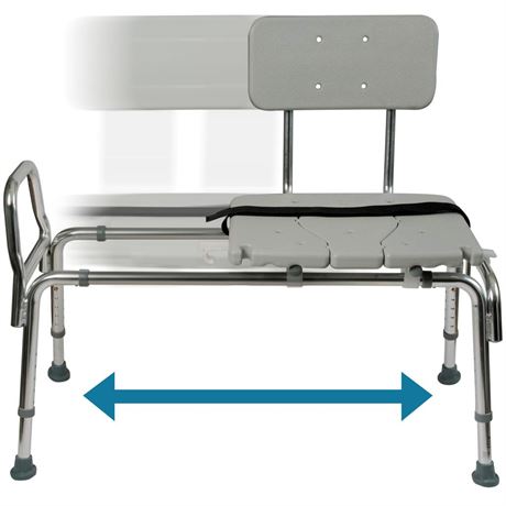 Heavy-Duty Sliding Transfer Bench with Cut-Out Seat