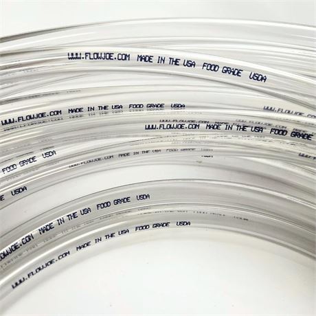 100 Feet of Made in USA Clear Hose Food-Grade PVC Tubing 1/2" OD 3/8" ID