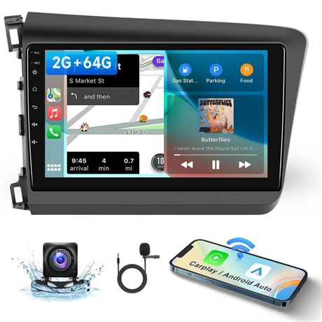 Android Car Stereo for Honda Civic 2012 2013 2014 2015 Support Wireless Carplay