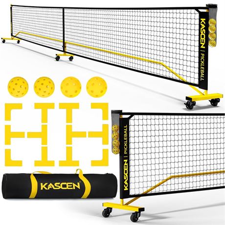 KASCEN Portable Pickleball Net for Driveway - 22FT Official Regulation Size