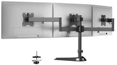 Triple Monitor Stand, Full Motion Adjustable Arm Fits 3 Screens up to 27 inch,