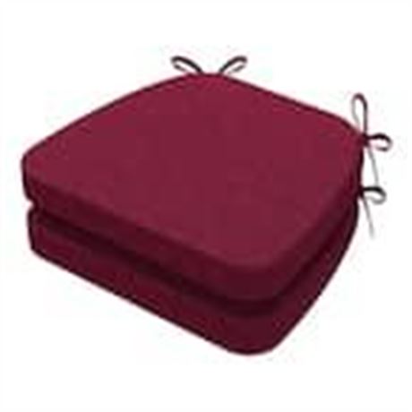 16 in. x 17 in. Trapezoid Indoor Seat Cushion Dining Chair Cushion in Wine Red