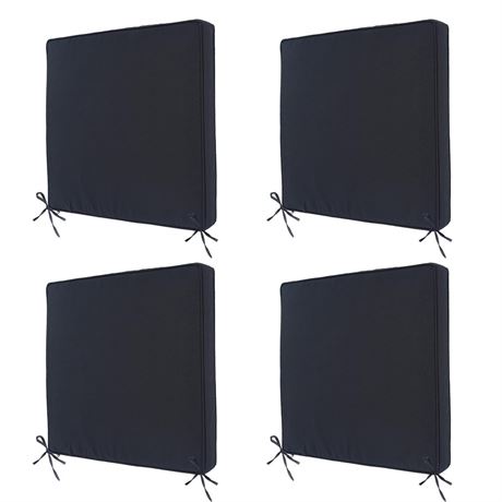 4 Pcs Outdoor Cushion Covers, Replacement Patio Cushion Covers with Zipper,