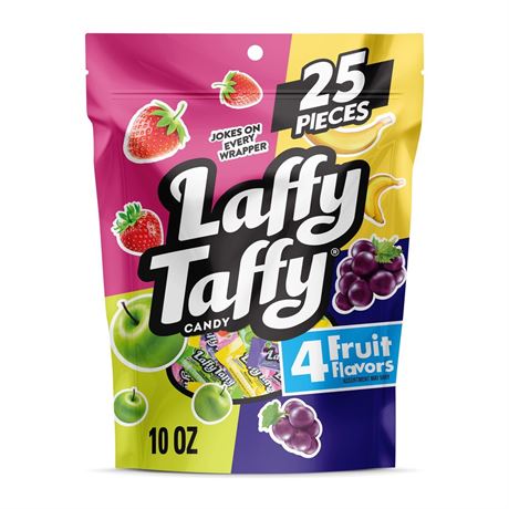 Laffy Taffy Assorted, Mini Bars, Chewy Candy in a Variety of Fruity Flavors, 10