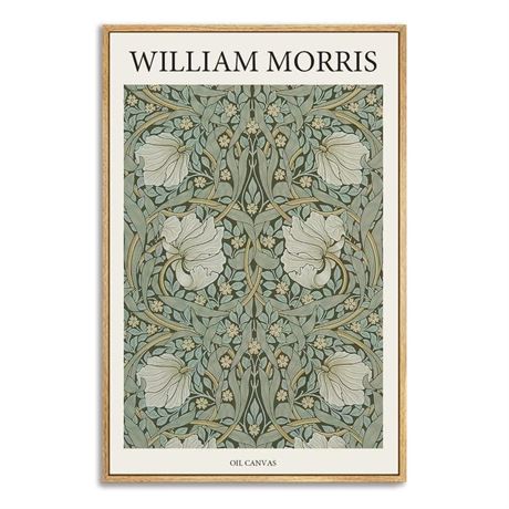 NARIA ART William Morris Framed Canvas Prints Wall Art,Botanical Vintage