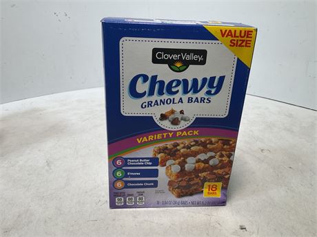 Great Value Chewy Variety Pack Granola Bars Value Pack, 0.84 oz, 18 Count
