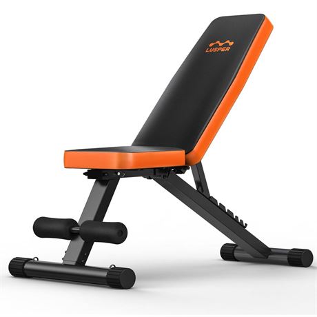 Lusper Weight Bench for Home Gym, Adjustable and Foldable Weight Bench,